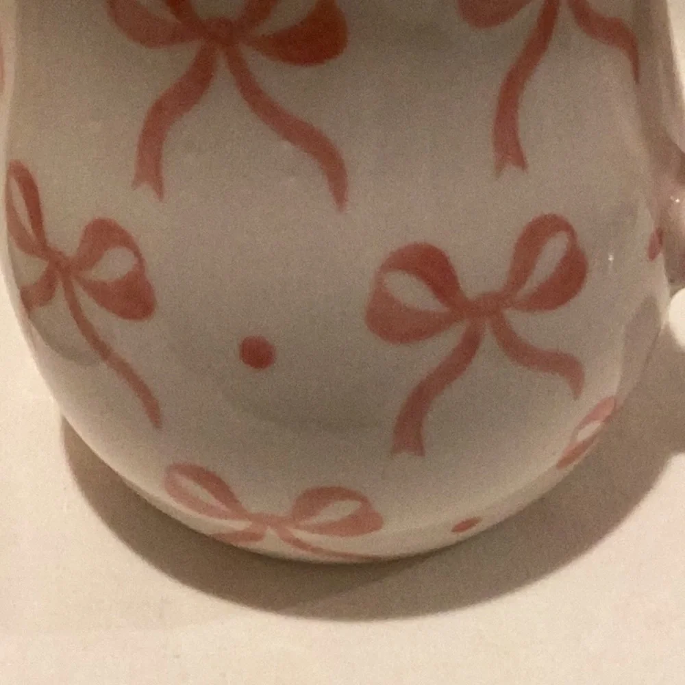 Pink Bow Cream and Sugar Set